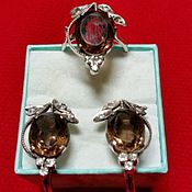 Vintage brooch with AB crystals