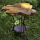 Кованый столик со столешницей из торцевого среза дерева, Столы, Москва,  Фото №1