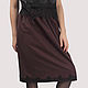 Order Burgundy skirt with lace on elastic viscose 65cm. Yana Levashova Fashion. Livemaster. . Skirts Фото №3