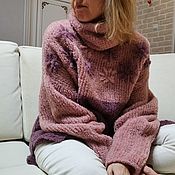 Одежда handmade. Livemaster - original item Fluffy merino sweater Long sweater with a high collar. Handmade.