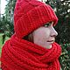 Scarf-Snood bright red in two turns. Snudy1. allabarinova. Online shopping on My Livemaster.  Фото №2