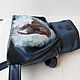 A leather backpack with a custom-made painting for Elena.Portrait of a pet). Backpacks. Innela- авторские кожаные сумки на заказ.. My Livemaster. Фото №4