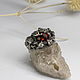 Ring with Malian garnet dark gothic with leaves. Ring. Unusual Gemstone Jewelry. Online shopping on My Livemaster.  Фото №2