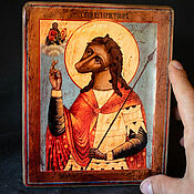 Картины и панно handmade. Livemaster - original item St. Christopher the Dog - Headed. Handmade.