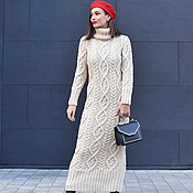 Одежда handmade. Livemaster - original item Long warm knitted dress. Handmade.