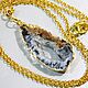 Agate cross-section pendant with druse on a chain, gold and gray rhodium pendant. Pendants. Neformal-World. My Livemaster. Фото №6