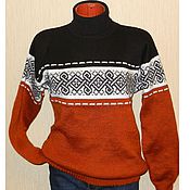 Мужская одежда handmade. Livemaster - original item Sweater with Celtic amulet ornament knitted Vintage. Handmade.