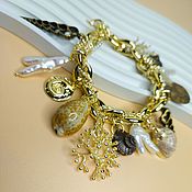 Украшения handmade. Livemaster - original item A chain bracelet with shells and pearls. Handmade.