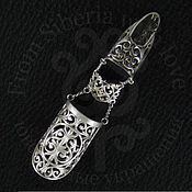 Браслет-шнурок: Каучуковый браслет с серебряными вставками БТК 19