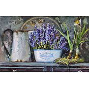 Картина с цветами " Пионы в вазе" холст масло