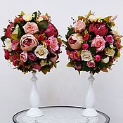 Композиция из искусственных цветов "Зефирные розы 2"