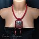 Jasper pendant on a kumihimo harness 'Spanish Bordeaux'. Necklace. Elena Crappie - Bags and jewelry. My Livemaster. Фото №4