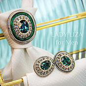 Украшения handmade. Livemaster - original item Cufflinks: Ferhat. color: Emerald Men`s Jewelry Cufflinks for Men. Handmade.