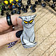 Order Brooch 'Gray funny disgruntled cat, angry gloomy'. greenfox-23. Livemaster. . Brooches Фото №3