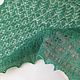 Order  Downy openwork stole Green emerald. KnitLaceDreams. Livemaster. . Wraps Фото №3
