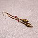 Long earrings in oriental style brass Indian rubies golden. Earrings. Ritasdreams (ritasdreams). My Livemaster. Фото №5