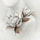 Brooch made of silk Magnolia. Brooches. natalya-4 (natalya-4). Online shopping on My Livemaster.  Фото №2