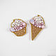 Brooch of beads Cupcake cake pink, brooch sweetness. Brooches. Zveva. My Livemaster. Фото №6