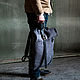 Order Leather men's ROLLTOP backpack (grey) rolltop in size M. odalgoods (odalgoods). Livemaster. . Men\\\'s backpack Фото №3