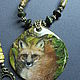 Pendant with lacquer miniature 'Fox'. Pendants. Olesy Losygina. My Livemaster. Фото №4