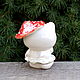  Kitty in the 'Fly Agaric' hat'. Figurine. Mila. My Livemaster. Фото №6