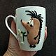 Order Mug with a hedgehog. fesartdecor (fesartdecor). Livemaster. . Mugs and cups Фото №3