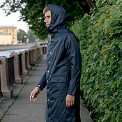 Мужская одежда handmade. Livemaster - original item Men`s long Premium raincoat, with buttons, sizing. Handmade.