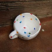 Посуда handmade. Livemaster - original item Mug with Hearts Colorful Hearts Cups Gift Love. Handmade.