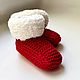 Пинетки новогодние для детей 0-3 месяцев. Пинетки. Baby Booties. Интернет-магазин Ярмарка Мастеров.  Фото №2