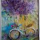 Картина из шерсти Велосипед в цветах для любимой. Картины. Светлана Карсалова ('Кудесинка'). Ярмарка Мастеров.  Фото №6