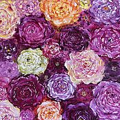 Картины и панно handmade. Livemaster - original item Oil painting purple pink lilac peonies in the interior. Handmade.