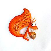 Украшения handmade. Livemaster - original item The squirrel brooch 