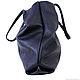 Blue soft Tote bag shopper Bag medium leather. Tote Bag. BagsByKaterinaKlestova (kklestova). Online shopping on My Livemaster.  Фото №2