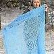 Shawls: Openwork down shawl-shawl ' Blue snowflakes'. Shawls1. Down shop (TeploPuha34). My Livemaster. Фото №4