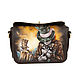 Women's satchel bag ' Cheshire and the Hatter'. Classic Bag. Pelle Volare. My Livemaster. Фото №4