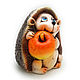 Ceramic figurine 'hedgehog with an apple'. Figurine. aboka. Online shopping on My Livemaster.  Фото №2