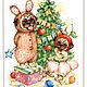 Открытка с Мопсами Новый год, Открытки, Санкт-Петербург,  Фото №1