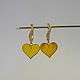 Earrings with amber Hearts, S-37, Earrings, Svetlogorsk,  Фото №1