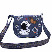 Сумки и аксессуары handmade. Livemaster - original item Shoulder bag for girls Denim with decor applique embroidery. Handmade.