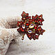 Set for creating a brooch Maple leaf red with a master class, Embroidery kits, Solikamsk,  Фото №1