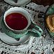 Чайный сервиз керамический голубой. Сервизы. Топоры - УРМ Аника. Ярмарка Мастеров.  Фото №4
