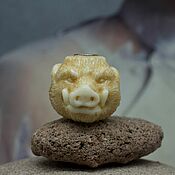 Украшения handmade. Livemaster - original item Boar ojime bead. Handmade.