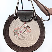 Сумки и аксессуары handmade. Livemaster - original item Round shoulder bag made of cotton cord. Handmade.
