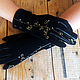 Black women leather gloves.Unique design "In curls" Size 8.5, Gloves, Trakai,  Фото №1