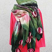 Аксессуары handmade. Livemaster - original item Felted stole with flower brooch. Handmade.