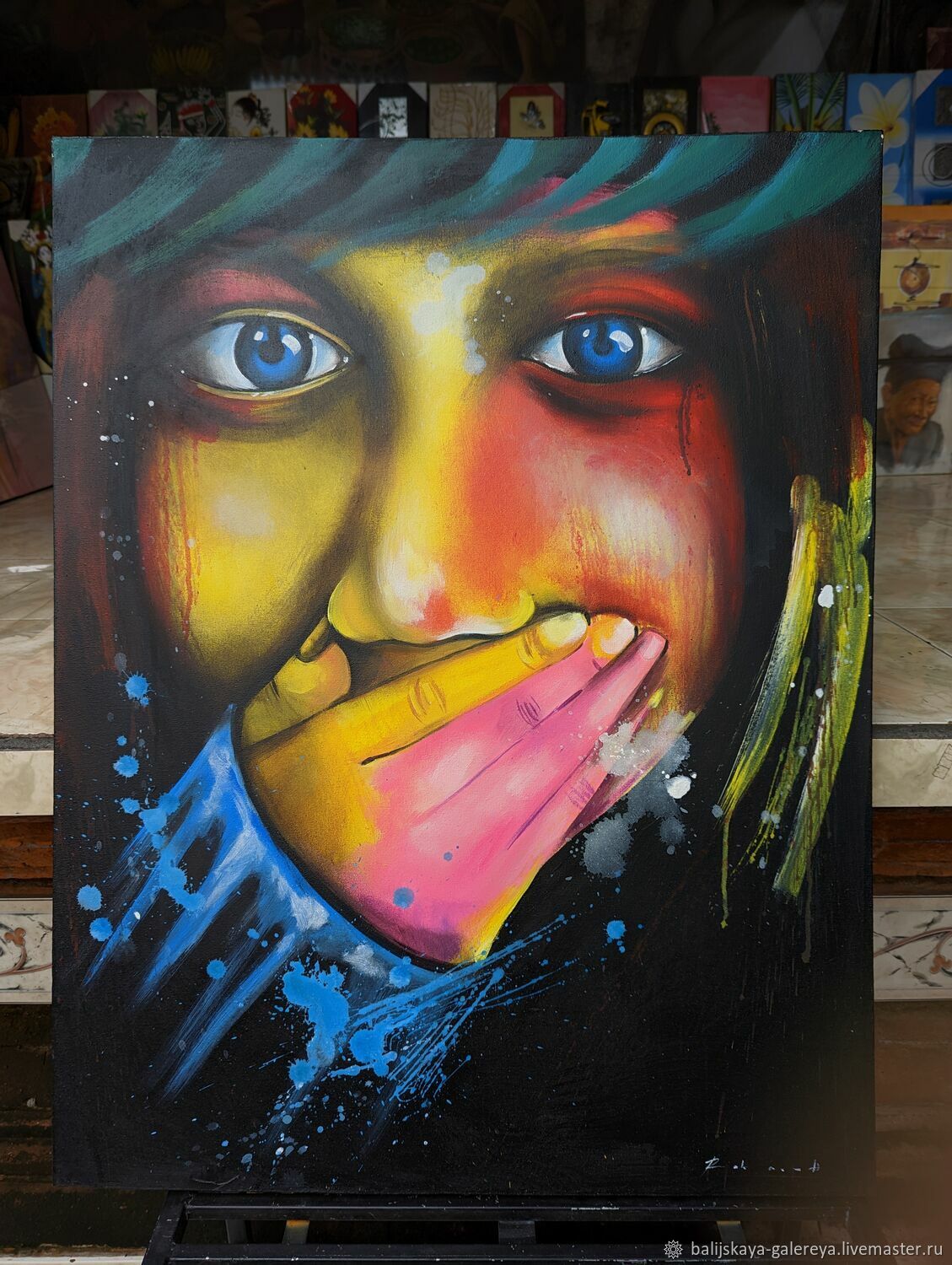 Картина масляные и акриловые краски на холсте страх 90*70см в интернет ...