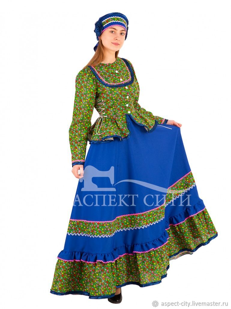 Казачий костюм женский №3 (блуза, юбка, кокошник) в интернет-магазине ...