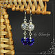 Order Heart earrings with Swarovski crystals 'Heavenly love'. Author studio Kamelya - Polina. Livemaster. . Earrings Фото №3