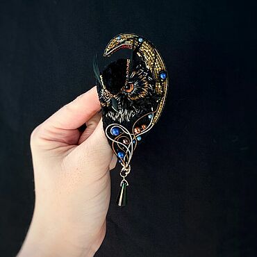 Украшения ручной работы. Ярмарка Мастеров - ручная работа Брошь совушка. Handmade.