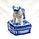 Box square Rottweiler Gzhel. Figurine. Moscow Kerry (porcelaindogs). Online shopping on My Livemaster.  Фото №2